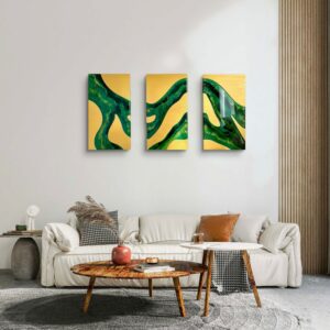 Obrazy z Żywicy Epoksydowej w Odcieniach Zieleni