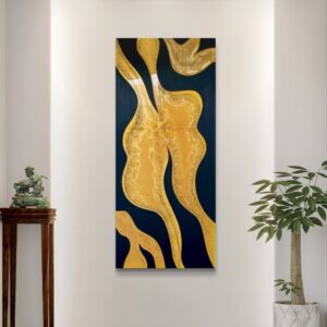 Obraz z żywicy epoksydowej 135x60 cm – Złoto i Czerń
