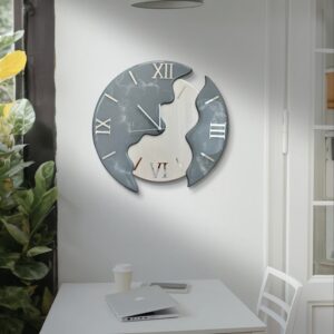 Unikalny Zegar Ścienny z Żywicy Epoksydowej i Sztuki Malarskiej - 50 cm