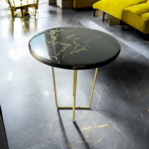 Stylowy Stolik Boczny z Żywicy Epoksydowej - Idealny Element Glamour do Twojego Wnętrza