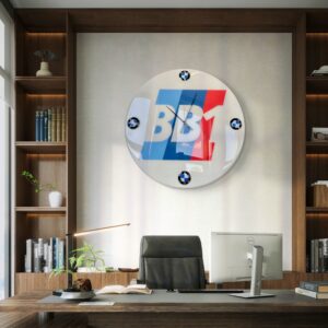 Unikalny zegar z żywicy epoksydowej o średnicy 80 cm z TWOIM LOGO!