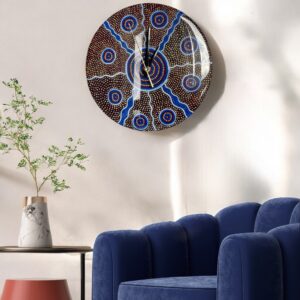 Zegar Ścienny – Sztuka Aborygeńska w Połączeniu z Epoksydową Elegancją