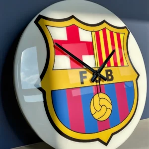 Zegar Ścienny FC Barcelona 60 cm – Ręcznie Wykonany Design Premium