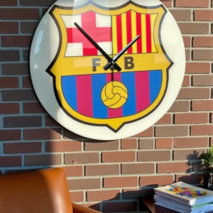 Zegar Ścienny FC Barcelona 50 cm – Ręcznie Wykonany Design Premium
